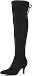 Allegra K Women's Stiletto Heels Thigh High Over the Knee High Boots Black 8 UK/Label Size 10 US