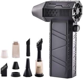Compressed Air Duster, 130,000 RPM High-Speed Motor with Stepless Speed Control, Rechargeable Electric Turbo Jet Blower with Vacuum Cleaning Kit for Computers, Keyboards, Electronics, Snow, and Cars