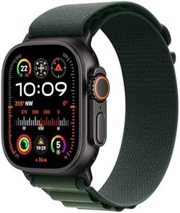Apple Watch Ultra 2 (GPS + Cellular 49 mm) Smartwatch, Sportuhr mit Titangehäuse in Schwarz und Alpine Loop in Dunkelgrün (Large). Fitnesstracker, präzises GPS, Actiontaste, CO₂ neutral
