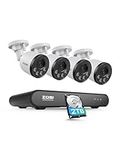 ZOSI 5MP PoE CCTV Camera System with Audio, 8CH H.265+ 5MP PoE NVR and 4X 4MP Outdoor PoE Security Cameras, Human Detection, 100ft Night Vision, Remote Access, Built-in 2TB HDD, 24/7 Recording