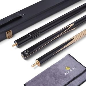 Cue-King Pool Cue Pro Series Black Edition, Snooker Cue, Handmade 57" 19oz 3/4 Jointed with Case Blue Cue with Protective Hardcase, Premium Extension and Microfibre Cue Towel, Snooker Cues, Pool Cue