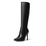 DREAM PAIRS Knee High Boots for Women Ladies with High Heel,SDKB2202W-E,Black,4.5 UK/37 (EUR),Size 7,Black,SDKB2202W-E