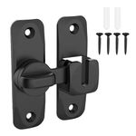 Black gate Lock,90/180 Degree flip Sliding barn Door Lock,Security Door Latch,Small gate latches for barn,Garden,Bathroom,Outdoor,Garage,Window,Sliding Door