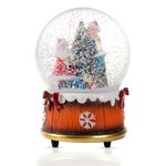 ASAB Christmas Snow Globe for Adults Musical Snow Globe with Wind Up Operation Plays Jingle Bell Medley Winter Snow Effect Santa Globe Decoration Indoor Festive Ambience Display for Christmas