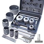 GSTK 15pcs Concrete Hole Saw Set (30 40 50 65 80 100mm) with SDS Plus Shank Connecting Rod 110mm and 5pcs Dust Catchers, Concrete Hole Saw Kit for Concrete|Cement|Brick|Stone|Wall.