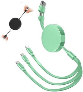linseyCove Multi 3 in 1 Retractable Charging Cable, 2026 New Multi Charging Cable, Portable Charging Cable for Travel, Fast Charging Cable for Business Users (Matcha Green)