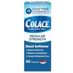 Colace Docusate Sodium, Stool Softener Capsules, 100 mg