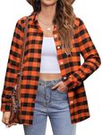 Zeagoo Shirts for Women 2024 Flannels Plaid Button Down Dressy Shirts Long Sleeve Boyfriend Shacket Tops