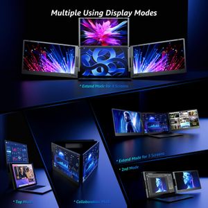 KPKUE 14" Triple Screen Extender – Portable Laptop Monitor