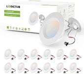 12 Pack 5/6 Inch LED Retrofit Recessed Lighting, 5CCT 6 Inch Can Lights Selectable 2700K-6000K Dimmable, 12W 1200LM Recessed DownLights with Metal Smooth Trim- ETL and Energy Star Certified