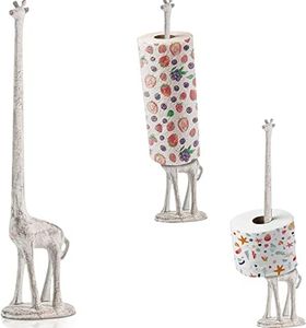 Giraffe Paper Towel Holder for Kitchen or Decorative Toilet Paper Stand for Bathroom - Unique Antique, Vintage, Whimsical Animal Design Roll Dispenser for Home Decor