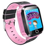 UKXHY Intelligente Montre pour Enfant 1.44'' Écran tactile GPS Tracker Finder Anti-perdu SOS Appel Rapide Smart Téléphone Moniteur (Rose)