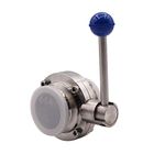 DERNORD Sanitary Butterfly Valve with Pull Handle Stainless Steel 304 Tri Clamp Clover (2 Inch)