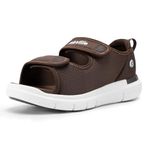 FitVille Men's Diabetic Sandals Extra Wide Edema Shoes with Adjustable Strap Wide Width Slippers for Swollen Feet Wide 7 UK Coffee