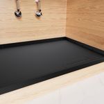 Aisslro 1 Inch Raised Under Sink Mat, 22" X 19" Under Kitchen Sink Mat [BPA Free] Waterproof Silicone Under Sink Mats Bathroom Kitchen Cabinet Shelf Protector, Under Sink Liner Tray, Black