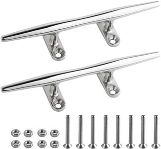 SHENGHUISS Boat Open Base Cleat 316 Stainless Steel Mooring Dock Cleat for Boat,Deck,Hook Accessories Screws (10 inch 2 Pack)