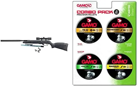 Gamo Wildcat Whisper Air Rifle .22 Cal, Black & Unisex Adult Classic air Rifle Pellet Bullets Ammunition Gun pellets BBS, Pellet, 22 Caliber US