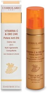 Vitamin C and 24K Gold Anti Age Power Nutri-Regenerating Face Cream by LErbolario for Women - 1.6 oz