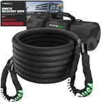 Rhino USA Kinetic Recovery Tow Rope (1.25" x30') Heavy Duty Offroad Snatch Strap for Diesel Truck, Tractor, Heavy Equipment - Ultimate Elastic Straps Towing Gear - Backed for Life!