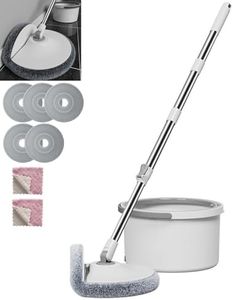 Spin Mop and Bucket,Self Wringing Mop with Clean, Separates Clean and Dirty Water, Ideal for Home Floor Cleaning