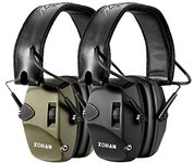 ZOHAN EM054 Electronic Shooting Ear Protection with 4X Sound Amplification 2 Pack,Slim Active Noise Reduction Earmuffs for Gun Range