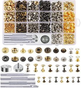 Caydo 400 Set 4 Style Snap Fasteners Kit Including Leather Rivets, Eyelets, Grommets, Binding Screws, Snap Buttons Press Studs kit with Fixing Tools for Thin Leather, Jacket, Jeans Wear