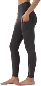 Leovqn High Waist Yoga Pants with Pockets Gym Legging Women Sport Running Stretch Leggings for Workout-Graphite Grey-M