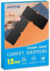 Avotik Rug Gripper for Hardwood Floors: 12 PCS No Damage Rug Tape - Anti Slip Rug Grips for Area Rugs – Secure Carpet Tape for Wood Floors, Safe & Strong Hold