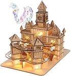 3D Wooden Puzzles Adults Teens, Castle Wooden Puzzle Building Kit LED Lights Music Box Rolling Beads Brain Teaser Puzzles, Retro Castle Puzzles Crafts Mechanical Model for Age 14+Teens