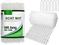 Cat Scat Mat Clear (14 ft.) with 10 Staples, Anti-cat Network with Spikes Digging Stopper - Cat Deterrent Mat for Indoor and Outdoor