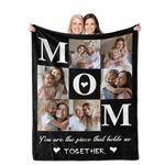 Personalized Mothers Day Birthday Gifts, Photo Blanket for Mom, Birthday Gifts for Mom from Daughter Son, Custom Throw Picture Blanket for Mom, Best Mom Ever, Mom Gifts for Christmas Valentines