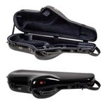 Crossrock Fiberglass Alto Saxophone Case | Glossy Black Finish | Reinforced Shell, Upgraded Interior, TSA Lock, Backpack Straps – Pro Travel Protection（CRF2020ASBK）