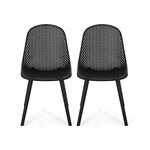 Christopher Knight Home 312458 Darleen Outdoor Dining Chair (Set of 2), Black