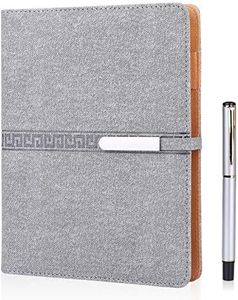 FOBOZONE Cuaderno de piel A5, Rellenable, 200 Páginas Gruesas, forro Clásico con Bolsillo y Soporte Para Bolígrafo