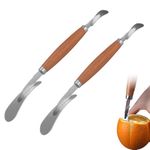 Grapefruit Knife, 2024 New Pomelo Opener, Citrus Opening Tool, Knife Curved Grapefruit Peeler with Serrated Edge, Kitchen Fruit Peeler Curved Carving Tool for Kiwi, Mango, Citrus Fruit (2PCS)