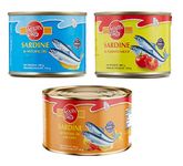 Golden Prize Combo - 1 x Sardine in Natural Oil, Sardine in Tomato Sauce and Sardine in Natural Oil with Chili (3 x 200gms Each)