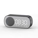 Portable Dual Alarm Clock with BT Speaker and FM Radio for Reading, Cooking, and More