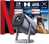 [Netflix-Officially/20W Dolby Audio] Portable Projector with WiFi 6 & Two-Way Bluetooth, 360°Rotation iWIMIUS S29 Native 1080P 600ANSI 4k Projector, Electric Focus 4D/4P Auto Keystone Smart Projecteur