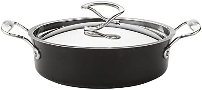 Circulon Style Induction Saute Pan with Lid 24cm - Non Stick Saute Pan with Stainless Steel Lid & Handles, Dishwasher Safe Cookware with Triple Layer Non Stick Coating, Black