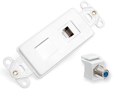 Leviton 41658-W Decora Wall Jack Insert Kit, 6P6C X F, 110 Style, White