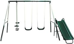 Outdoor Kids Swing Set with Slide, 