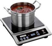 ChangBERT Induction Cooktop, Portable Cooker, Large 8” Heating Coil, 18/10 Stainless Steel Commercial-Grade Burner with NSF-certificated, 10-Hour Timer, 1800W Professional Countertop