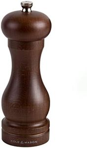 COLE & MASON Capstan Wood Salt Grinder - Wooden Mill Includes Precision Mechanism, 6.5 inch