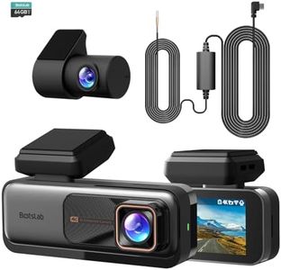 BOTSLAB 4K Dash Cam Front and Rear, Night Vision, 360° Rotatable Rear Camera, 2.45” IPS Screen, 170° Wide Angle, Built-in GPS and WiFi, 24/7 Parking Mode, with Hardwire Kit and 64 GB SD Card