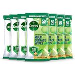 Dettol Tru Clean Antibacterial Multi Surface Wipes Crisp Pear, 50 Wipes, Pack of 7, Total 350 Wipes