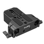 SMALLRIG Universal Base Plate with 15mm Rod Rail Clamp, Mounting Baseplate for Sony A7 Series, for Canon/Nikon/Panasonic/Fujifilm/BMPCC, Both for Cameras & Cages -1674