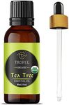 Organic Tea Tree Essential Oil,30 ml - Australian Organic,100% Pure and Natural Aromatherapy Oil for Face, Hair, Acne, Scalp, Foot, Skin, Nails, Home Diffuser