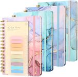 Ddaowanx 4 Pack A5 Hardcover Spiral Notebooks, College Ruled Notebook Journal, 6"x8.5",640 Pages Journals for Women Men, Aesthetics Notebooks for Work and School (A5 Marble)