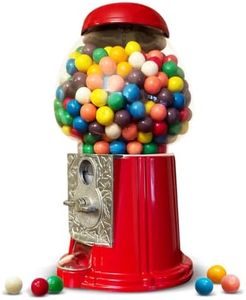 American Gumball Company - Metal 11-Inch Retro Style Red Gumball Machine, Made For 0.62 Inch Gumballs, Candy or Nuts, Accepts Any US Coin