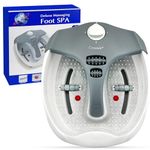 Crystals Foot Spa and Massager Pedicure Bath with Electric Temperature Controller Heater, Bubbles, Soothing Vibration Massage Rollers, Infrared Lights for Tired Feet Therapeutic, 80 Watt